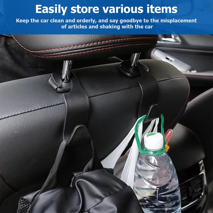 4 Pack Car Seat Headrest Hooks for Vehicle Seats, White
