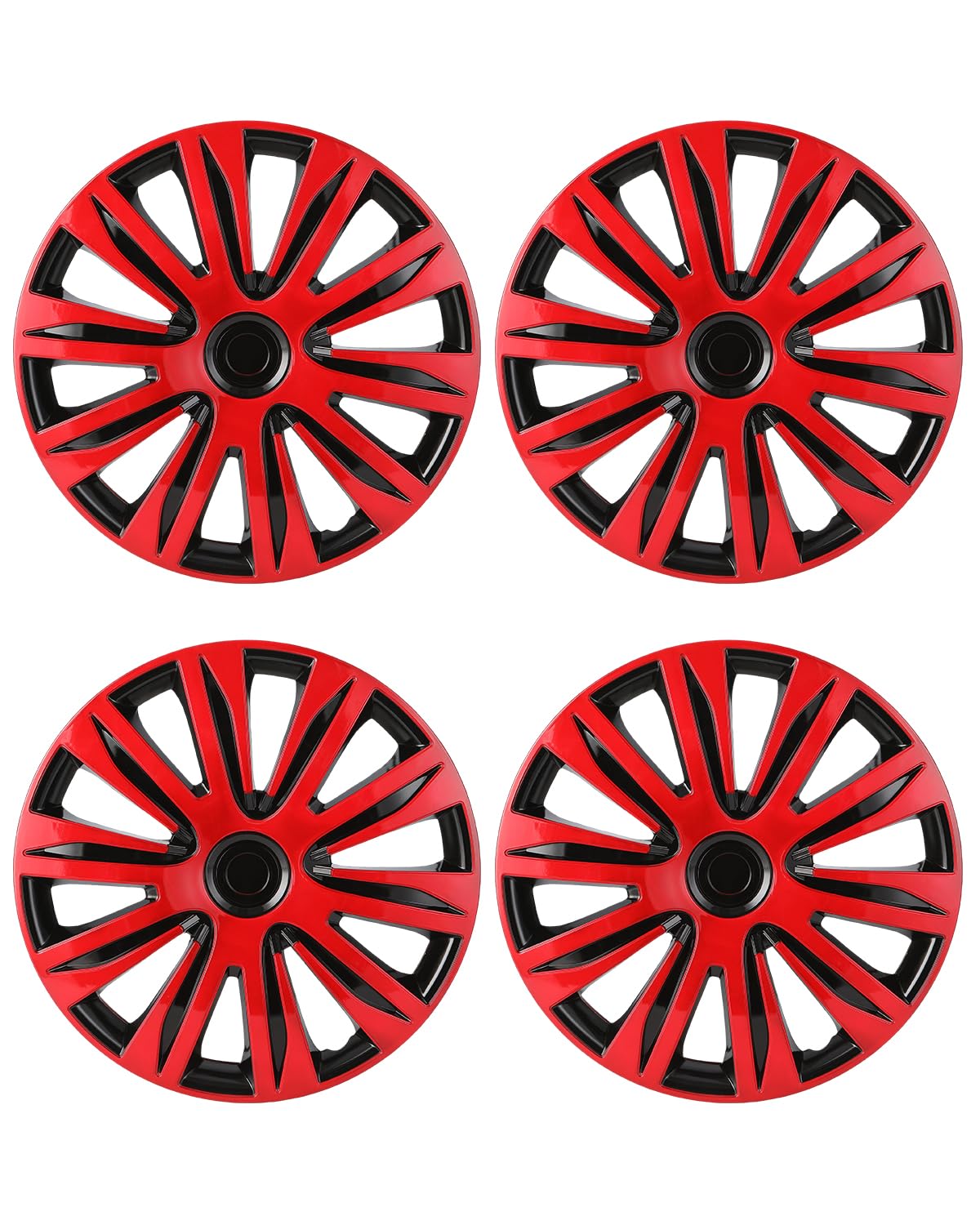 ABX Hubcap Wheel Covers Hub Caps 16 Inch Set of 4 Black & Silver Universal Wheel Rim Cover R16 Stylish Car Decor Wheel Covers for Toyota Camry Nissan Mazda (Black-A1, 16 inch)