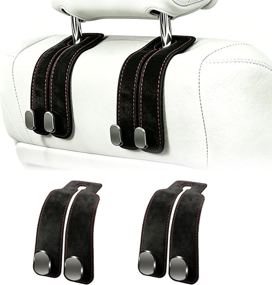 Amelity Car Headrest Hooks, Purse Hook for Car 2 Pack Black