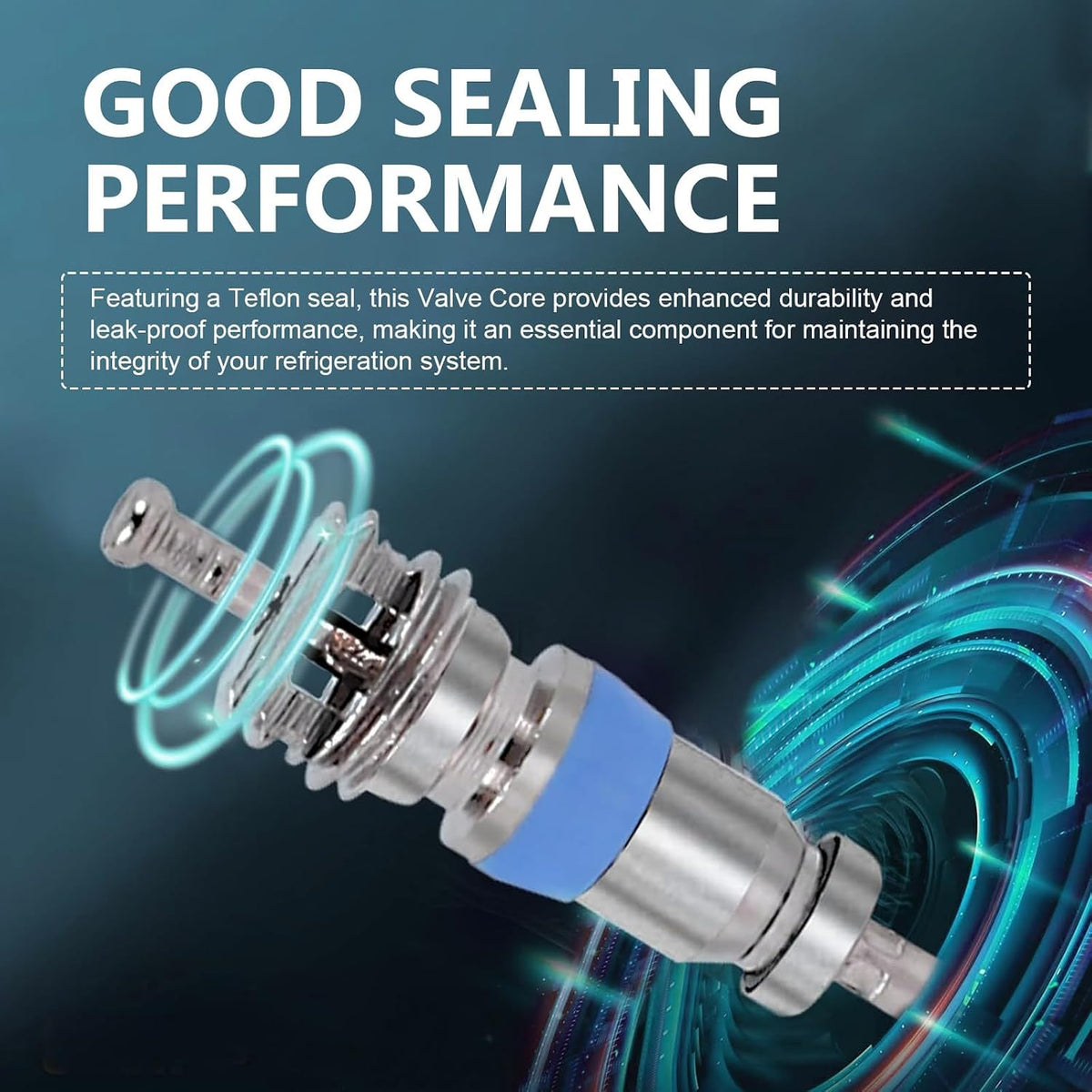 Valve Core for R410 R32 R22,High Pressure with Teflon Seal,HVAC Replacement Part Ideal for Refrigeration Systems and Air Conditioning100PCS