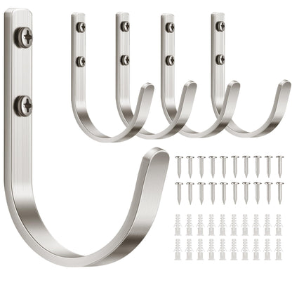 22LB Wall Hooks for Hanging Towel/Coat, Black 5 Pack