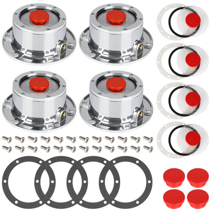 CheeMuii 4 Pack 343-4009 Trailer Hub Caps Kit Replace for Stemco 343-4009