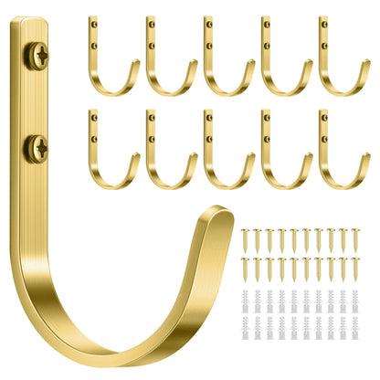 22LB Wall Hooks for Hanging Towel/Coat, Black 5 Pack