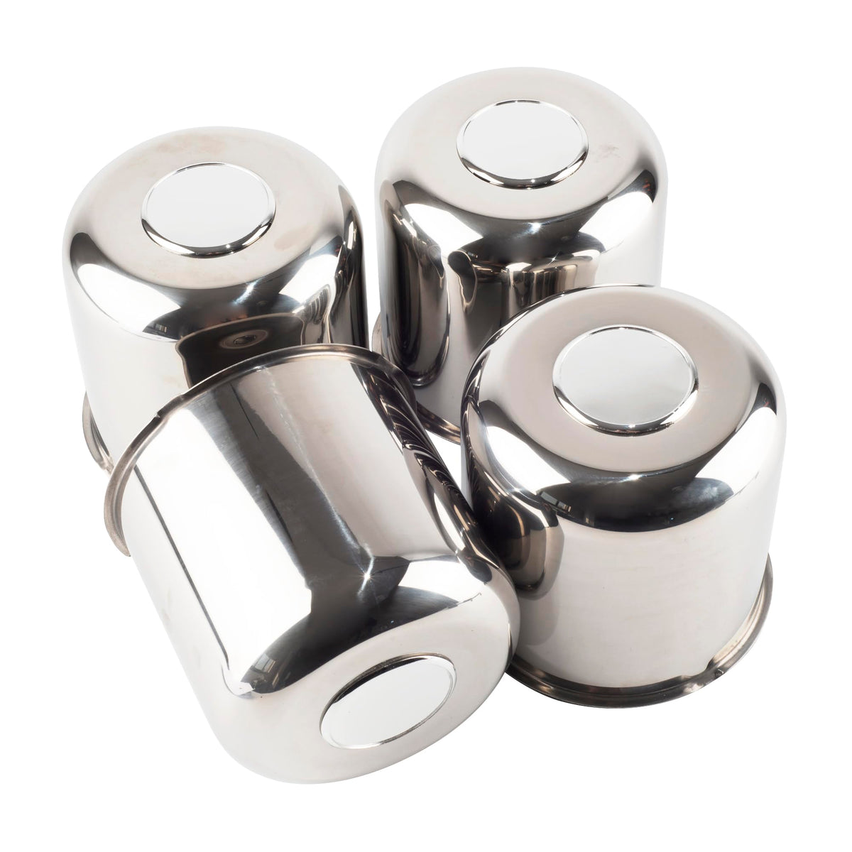 4Pcs 4.25" Stainless Trailer Wheel Center Caps, 4.29" H Chrome