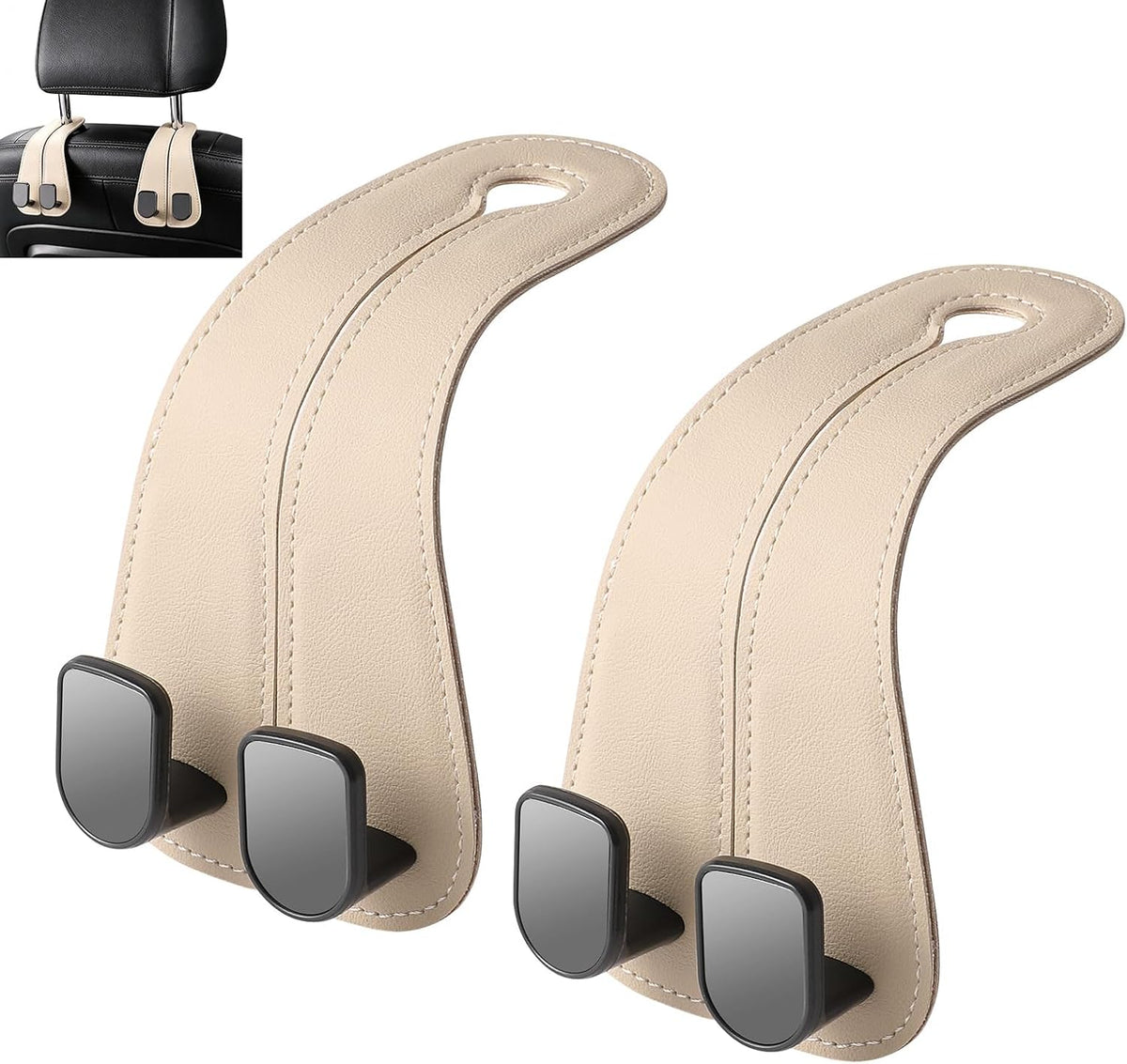 car purse hook seat headrest leather car hook for purse and bag cute 2 pack