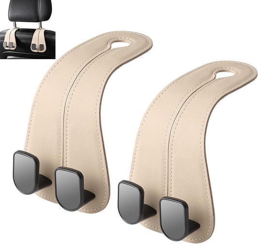 car purse hook seat headrest leather car hook for purse and bag cute 2 pack