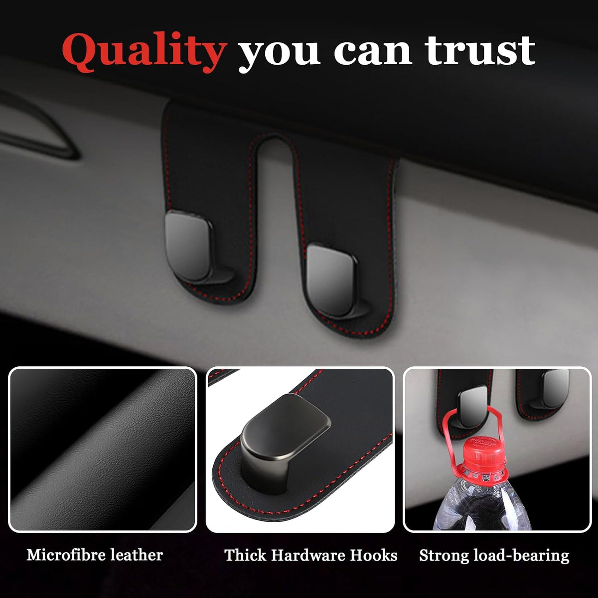 wuyaoyao Car Co-Pilot Glovebox Hooks, Automotive Co-Pilot Glove Box Hanging Storage Hook, Vehicle Purse Hanger Organizer for Handbag Grocery Bag Umbrella, Universal Car Accessories (Double Hooks)