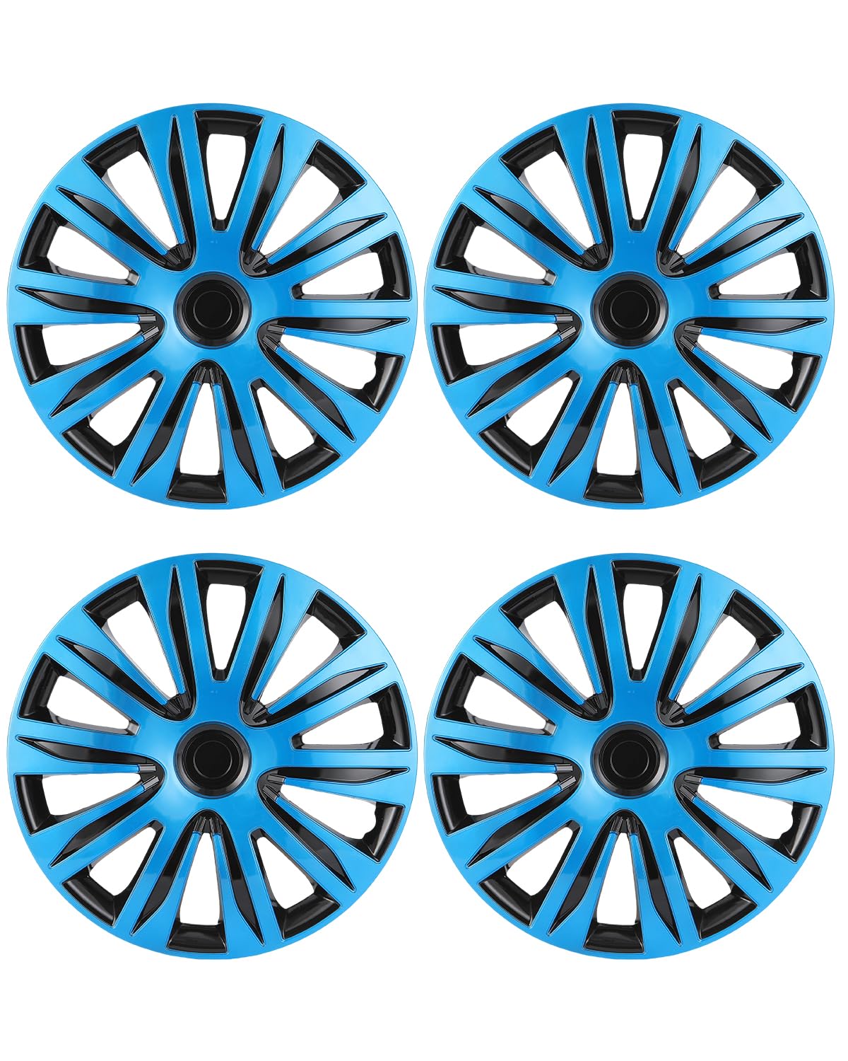 ABX Hubcap Wheel Covers Hub Caps 16 Inch Set of 4 Black & Silver Universal Wheel Rim Cover R16 Stylish Car Decor Wheel Covers for Toyota Camry Nissan Mazda (Black-A1, 16 inch)