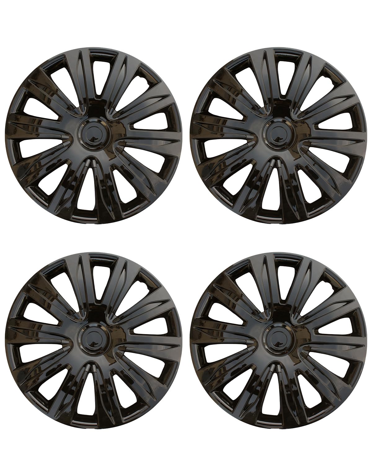 ABX Hubcap Wheel Covers Hub Caps 16 Inch Set of 4 Black & Silver Universal Wheel Rim Cover R16 Stylish Car Decor Wheel Covers for Toyota Camry Nissan Mazda (Black-A1, 16 inch)