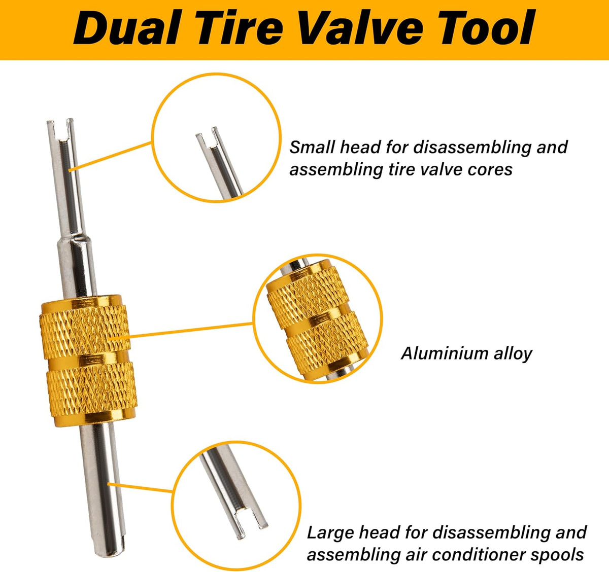 Valve Stem Removal Tool, Schrader Valve Removal Tool, Tires Repair Tool Kit
