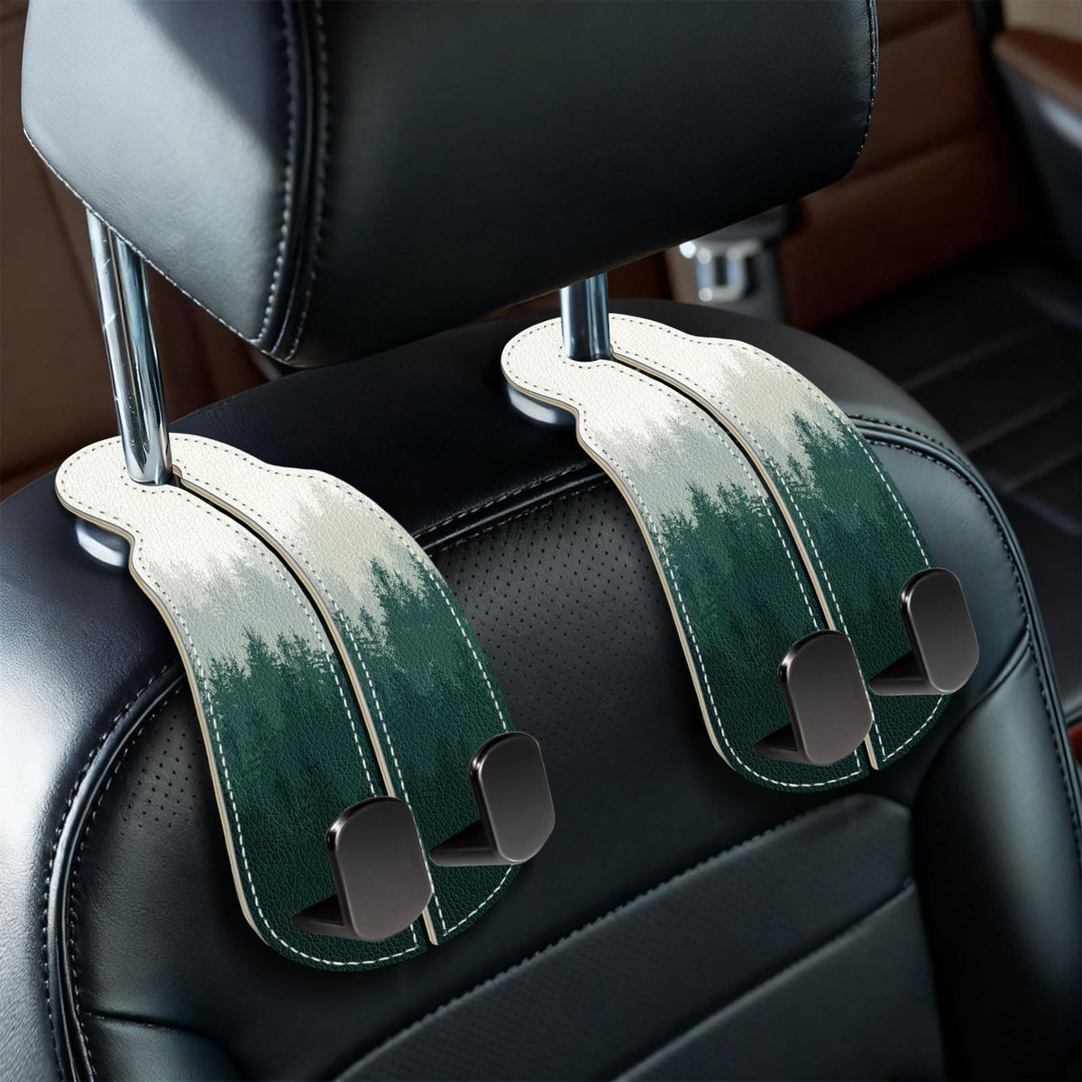 Blusabaca 2PCS Car Seat Headrest Hooks, Purses Bags Holder, Sunflower