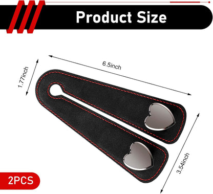 2Pcs Car Headrest Hooks, Luxurious Leather Metal Twin Hook Design, Multifunctional Seat Back Storage Hanger Holder, Universal Auto Accessory for Purses Bags Handbags (Black)