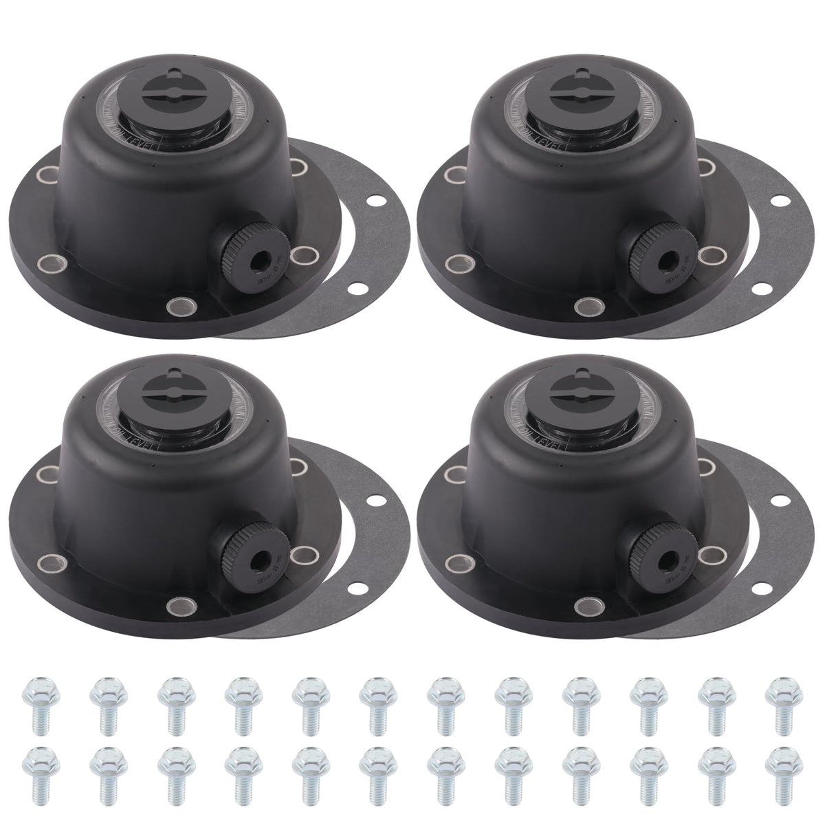 4Pcs 343-4024 Aluminum Hub Cap with Gaskets & Plugs