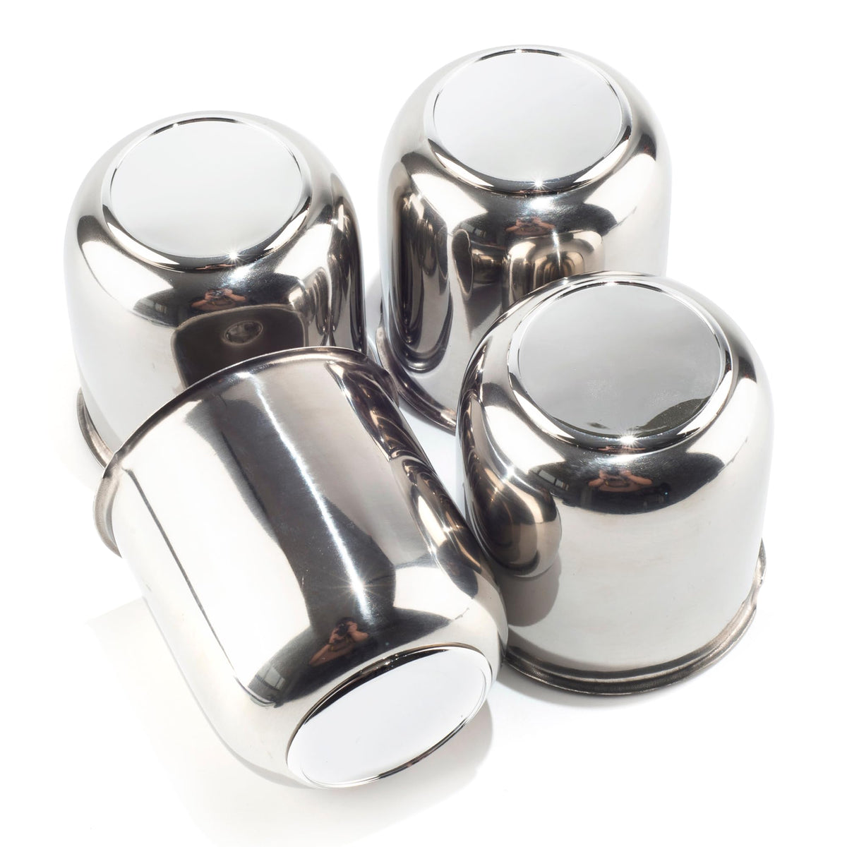 4Pcs 4.25" Stainless Trailer Wheel Center Caps, 4.29" H Chrome