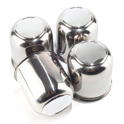 4Pcs 4.25" Stainless Trailer Wheel Center Caps, 4.29" H Chrome