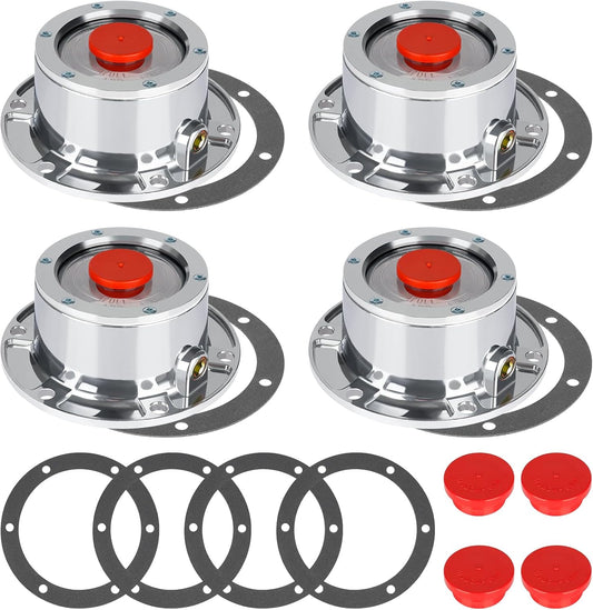CheeMuii 4 Pack 343-4009 Trailer Hub Caps Kit Replace for Stemco 343-4009