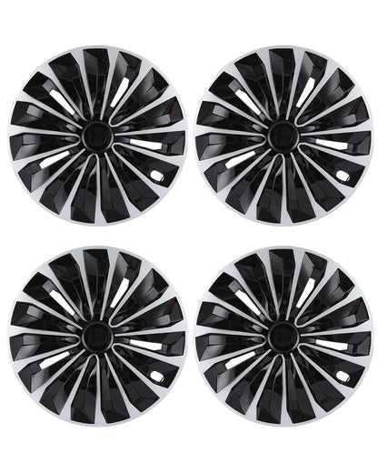 ABX Hubcap Wheel Covers Hub Caps 16 Inch Set of 4 Black & Silver Universal Wheel Rim Cover R16 Stylish Car Decor Wheel Covers for Toyota Camry Nissan Mazda (Black-A1, 16 inch)