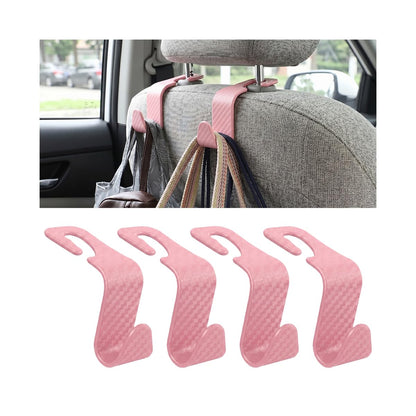 4 Pack Car Seat Headrest Hooks for Vehicle Seats, White
