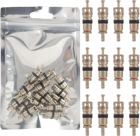 7001 Large Nickel Plated Brass Tire Valve Core for Agricultural and Specialty Vehicles Heavy Duty, Durable and Reliable Tire Inflation Solution, Length 1.04'', Dia 0.3'', Pack of 15