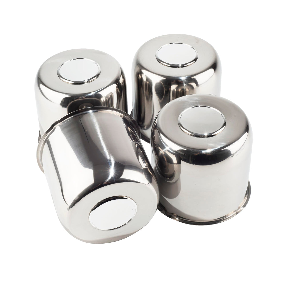 4Pcs 4.25" Stainless Trailer Wheel Center Caps, 4.29" H Chrome