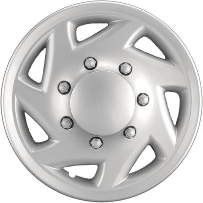 Premium Quality 16" Silver Hubcaps/Wheel Covers fits Ford Van, One-Piece Heavy Duty Construction (Set of 4)