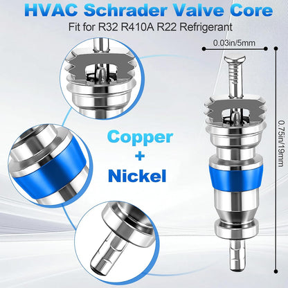 100Pcs HVAC Schrader Valve Core High Pressure Teflon Seal for R410 R32 R22