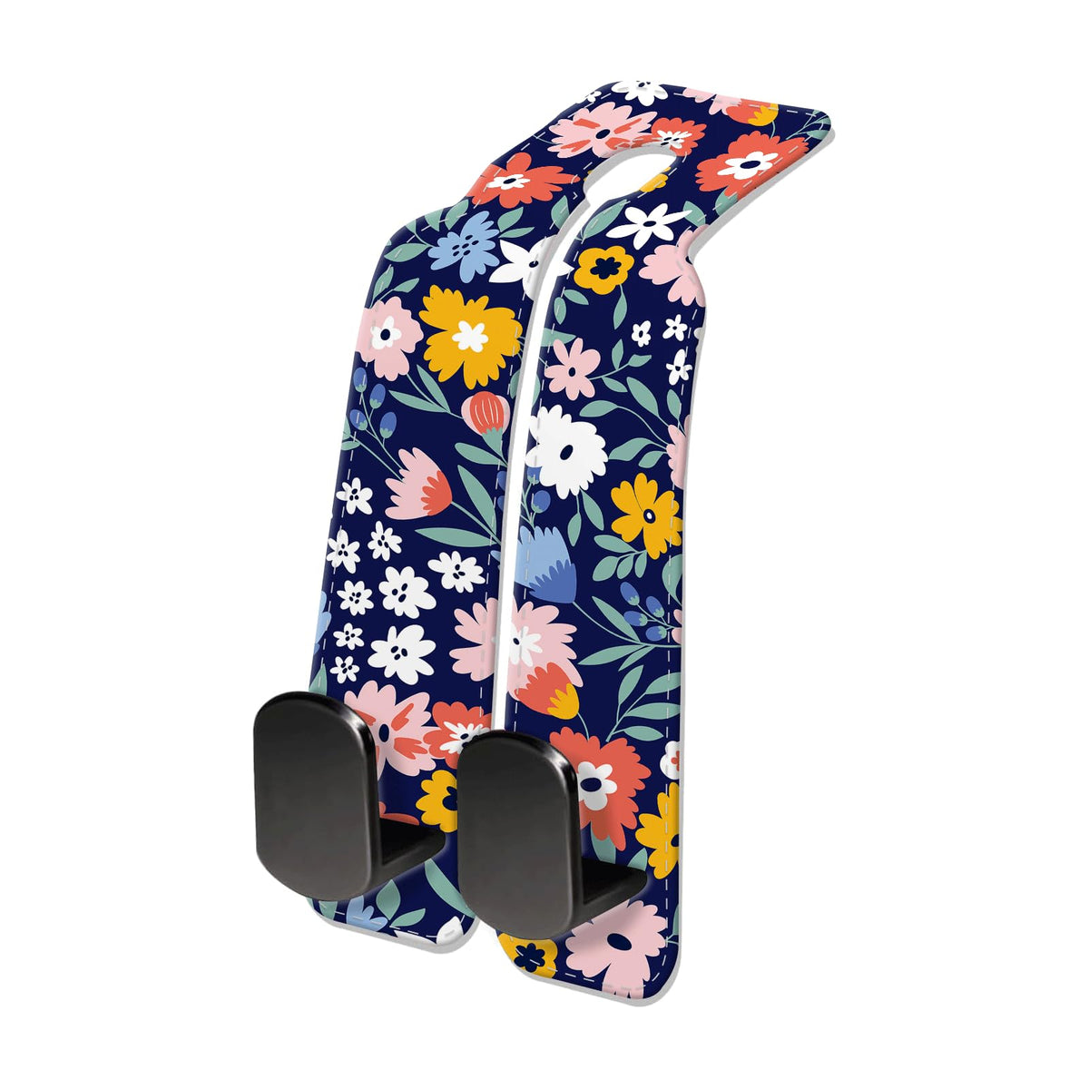 Car Seat Headrest Hook, Universal Leather Cute Hanger Holder Hook, Storage Organizer Interior Accessories for Purse Bags Handbag Black White Soccer