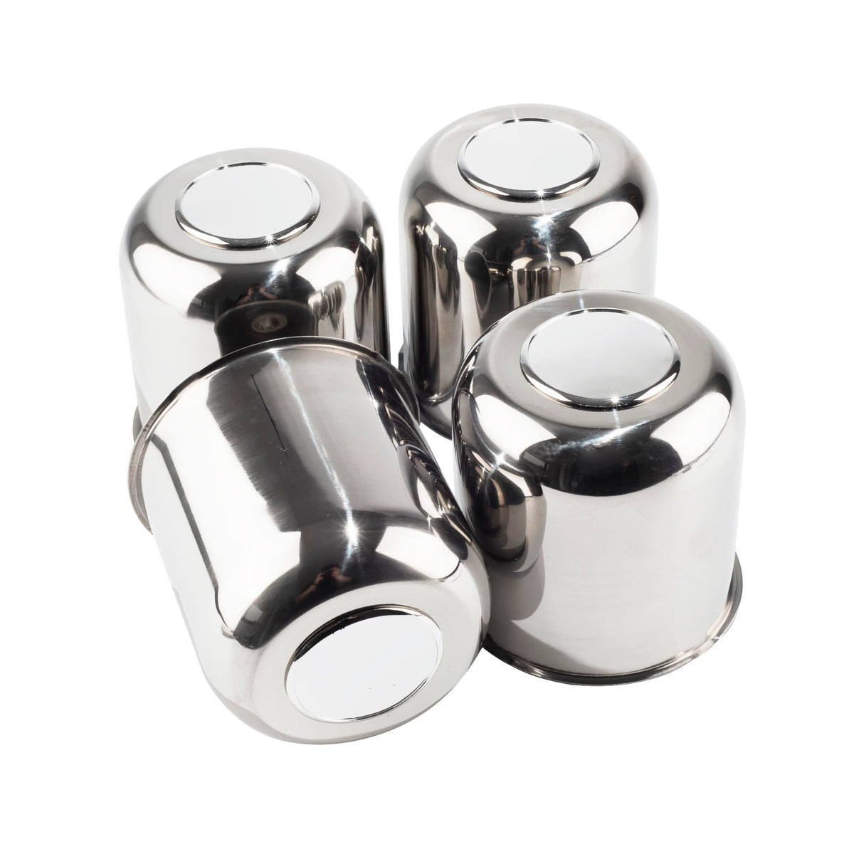 4Pcs 4.25" Stainless Trailer Wheel Center Caps, 4.29" H Chrome