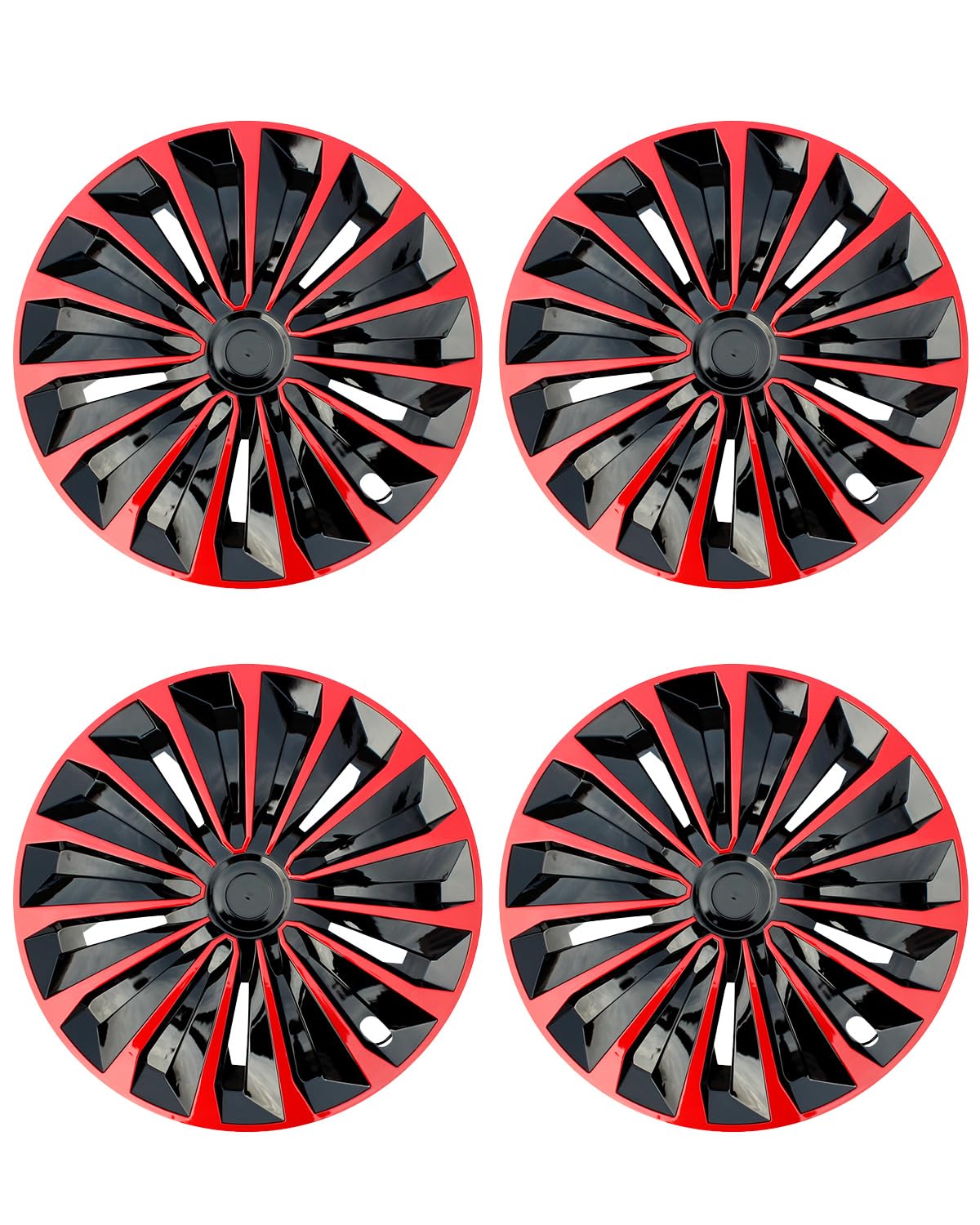 ABX Hubcap Wheel Covers Hub Caps 16 Inch Set of 4 Black & Silver Universal Wheel Rim Cover R16 Stylish Car Decor Wheel Covers for Toyota Camry Nissan Mazda (Black-A1, 16 inch)