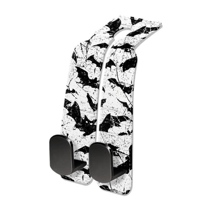 Car Seat Headrest Hook, Universal Leather Cute Hanger Holder Hook, Storage Organizer Interior Accessories for Purse Bags Handbag Black White Soccer