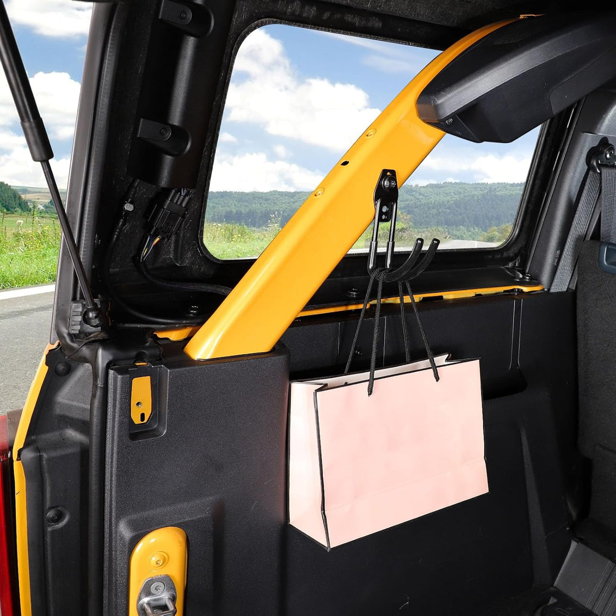 Voodonala for Ford Bronco Trunk Hook Interior Trunk Organizer Grocery Bag Hooks Compatible with Ford Bronco 2021 2022 2023 2&4Door Trunk Storage Hook -Black,1pc