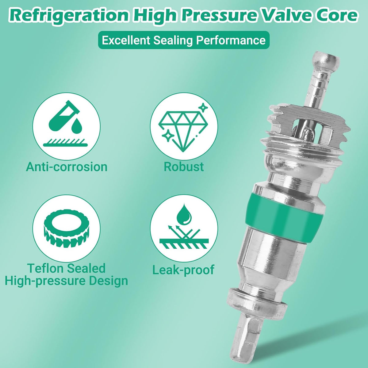 Wayona 100Pcs HVAC Valve Core for R410 R32 R22 Refrigerant, High Pressure with Teflon Seal, HVAC Replacement Part for Air Conditioning and Refrigeration Systems, AC Valve Core Kit
