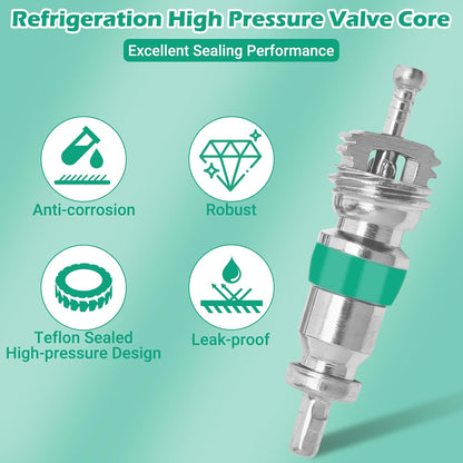 Wayona 100Pcs HVAC Valve Core for R410 R32 R22 Refrigerant, High Pressure with Teflon Seal, HVAC Replacement Part for Air Conditioning and Refrigeration Systems, AC Valve Core Kit