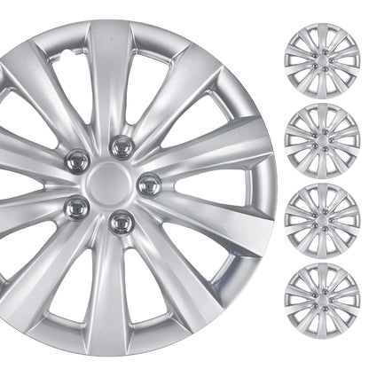BDK (4-Pack) Premium 16" Wheel Rim Cover Hubcaps OEM Style for Toyota Camry Style Replacement Snap On Car Truck SUV Hub Cap - 16 Inch Set