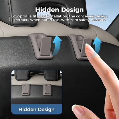 2 Packs Upgraded Foldable Car Seat Headrest Hidden Hooks for Volvo