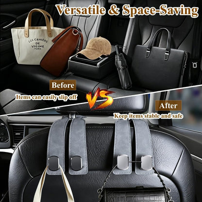 2-Pack Car Hanging Hooks for Car Seat Back & Glove Box, Grey