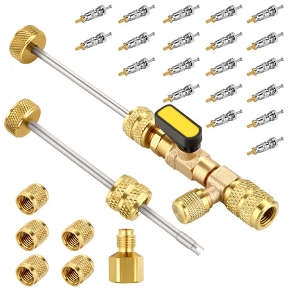 Valve Core Removal Tool Compatible with R22 R12 R407 R410 R404 R32 R600 A/C