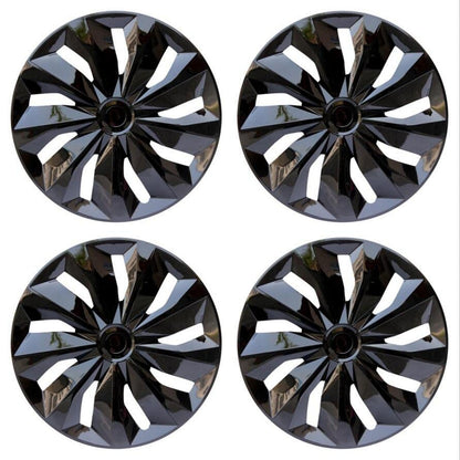 ABX Hubcap Wheel Covers Hub Caps 16 Inch Set of 4 Black & Silver Universal Wheel Rim Cover R16 Stylish Car Decor Wheel Covers for Toyota Camry Nissan Mazda (Black-A1, 16 inch)