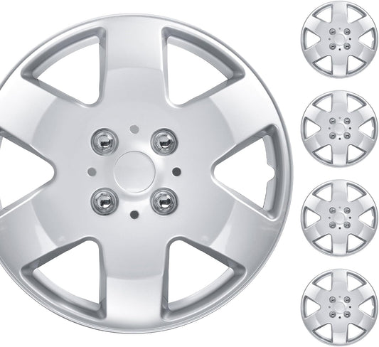 BDK 15 Inch Replacement Hubcaps for Cars (Set of 4), Wheel Cover Hub Cap