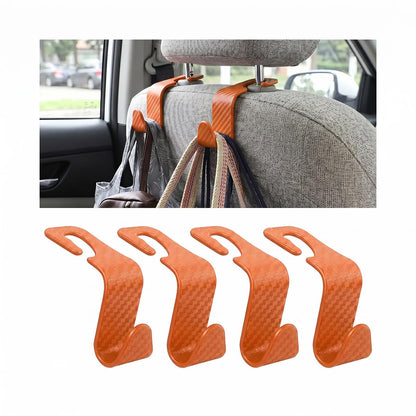 4 Pack Car Seat Headrest Hooks for Vehicle Seats, White