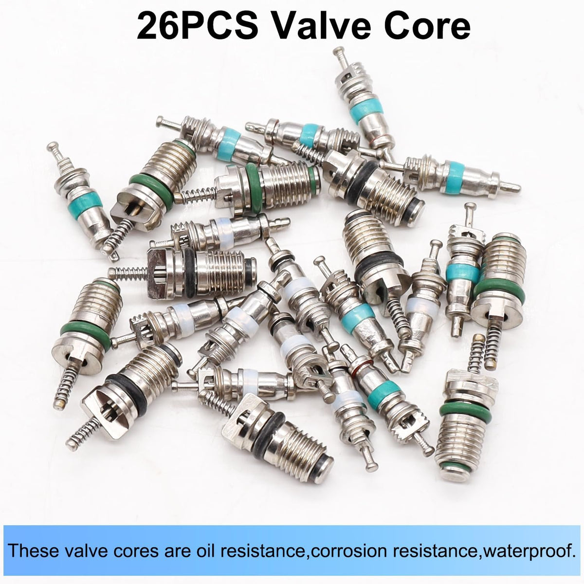 TWTADE R134A Valve Core Quick Remover Installer Tool Kit - High Low Pressure Car A/C Valve Core Removal Tool, Schrader Valve Stem Cores & Seal Caps for R12 R134a Refrigeration Air Conditioner System