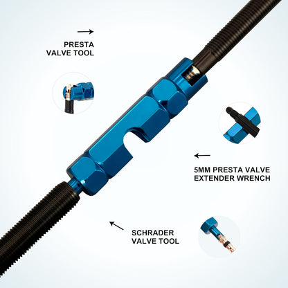 Tire Valve Core & Stem Removal Tool, Schrader Remover with 6Pcs Valve Cores
