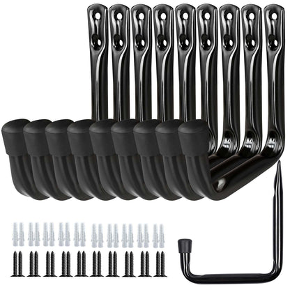 Dreecy J Utility Hooks for Hanging Heavy Duty Garage Storage Utility Hooks for Garage Wall, Color Black, 6 Pack