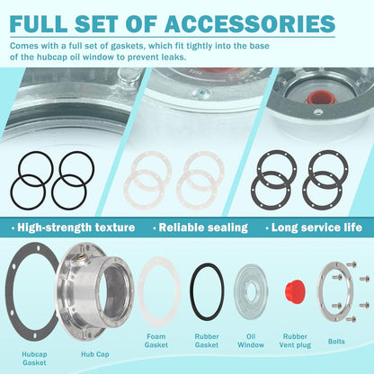 CheeMuii 4 Pack 343-4009 Trailer Hub Caps Kit Replace for Stemco 343-4009
