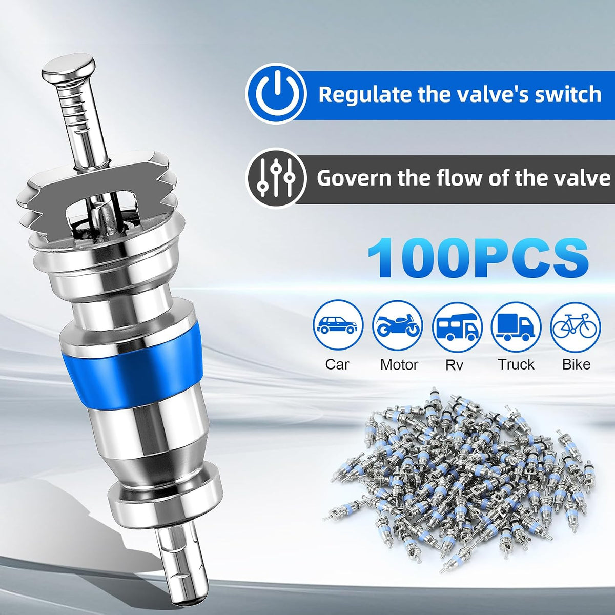 100Pcs HVAC Schrader Valve Core High Pressure Teflon Seal for R410 R32 R22