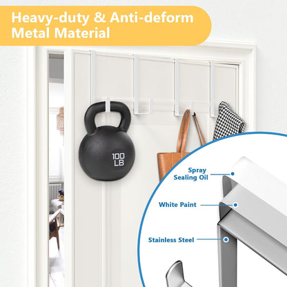 6" Sturdy Metal Over The Door Hooks (10 PCS) Fit Most Doors up to 1-3/4"