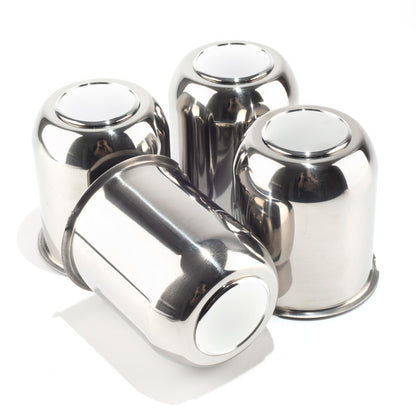 4Pcs 4.25" Stainless Trailer Wheel Center Caps, 4.29" H Chrome