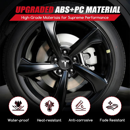 4 Pack Car Wheel Center Hub Cap Kit with 22 Lug Nut Covers