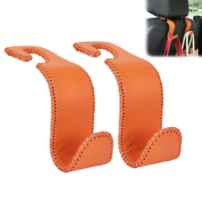 Car Seat Headrest Hook 55lb Heavy Duty Metal Hanger with Leather for Bags