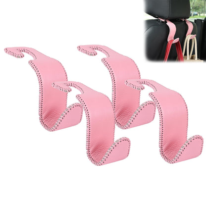 Car Seat Headrest Hook 55lb Heavy Duty Metal Hanger with Leather for Bags